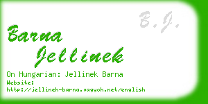 barna jellinek business card